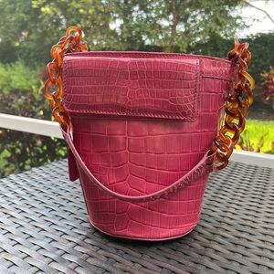 Suarez pink exotic skin bag - gorgeous- luxury bag - made in Italy